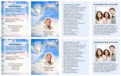 Peace Small Memorial Card Template - The Funeral Program Site