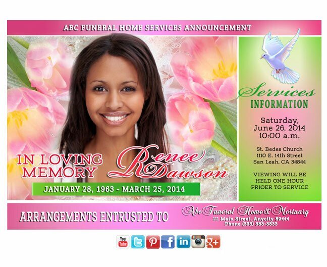 Pearls Custom Social Media Announcement - The Funeral Program Site