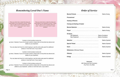 Pearls Funeral Booklet Template - The Funeral Program Site