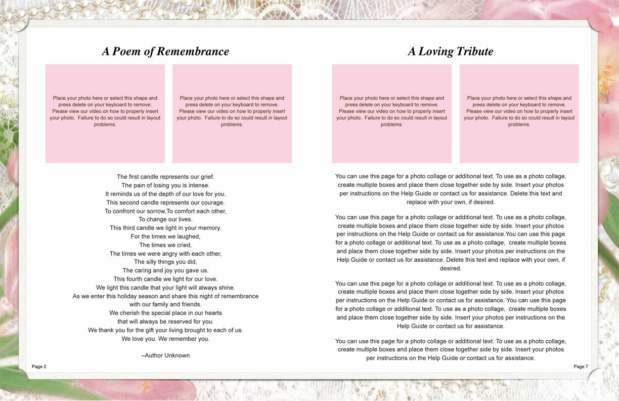 Pearls Funeral Booklet Template - The Funeral Program Site