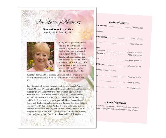 Pearls Funeral Flyer Template - The Funeral Program Site