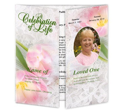 Pearls Gatefold Program Template - The Funeral Program Site