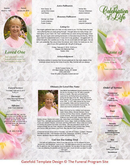 Pearls Gatefold Program Template - The Funeral Program Site