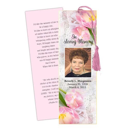 Pearls Memorial Bookmark Template - The Funeral Program Site