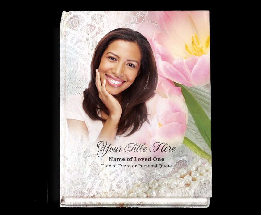 Pearls Perfect Bind Memorial Funeral Guest Book - The Funeral Program Site