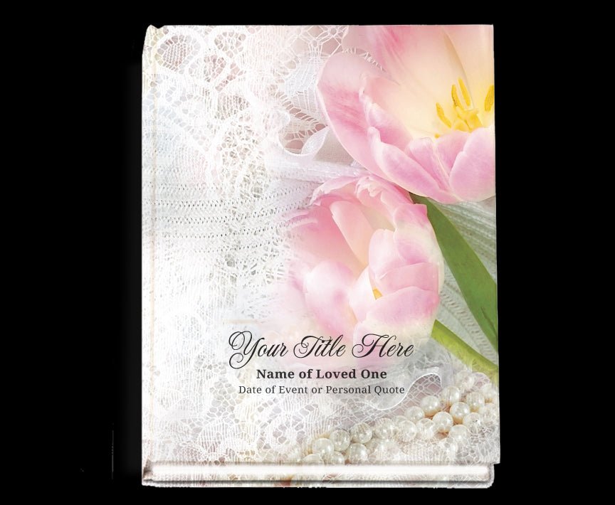 Pearls Perfect Bind Memorial Funeral Guest Book - The Funeral Program Site