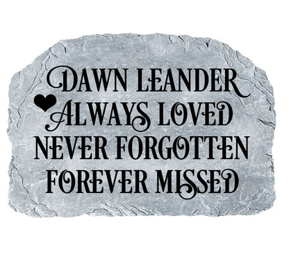 Personalized Always Loved Memorial Garden Stone - The Funeral Program Site