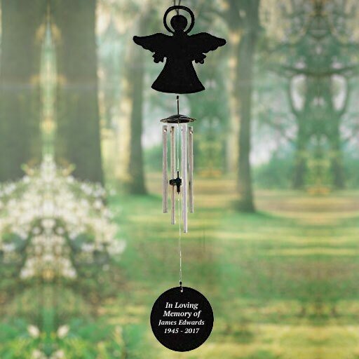 Personalized Angel Silhouette In Loving Memory Memorial Wind Chime - The Funeral Program Site