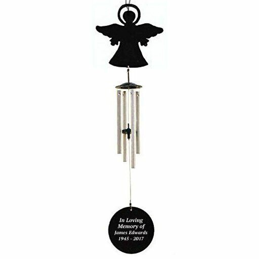 Personalized Angel Silhouette In Loving Memory Memorial Wind Chime - The Funeral Program Site