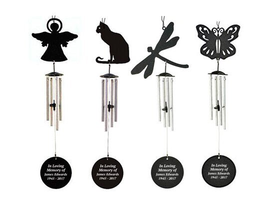 Personalized Angel Silhouette In Loving Memory Memorial Wind Chime - The Funeral Program Site