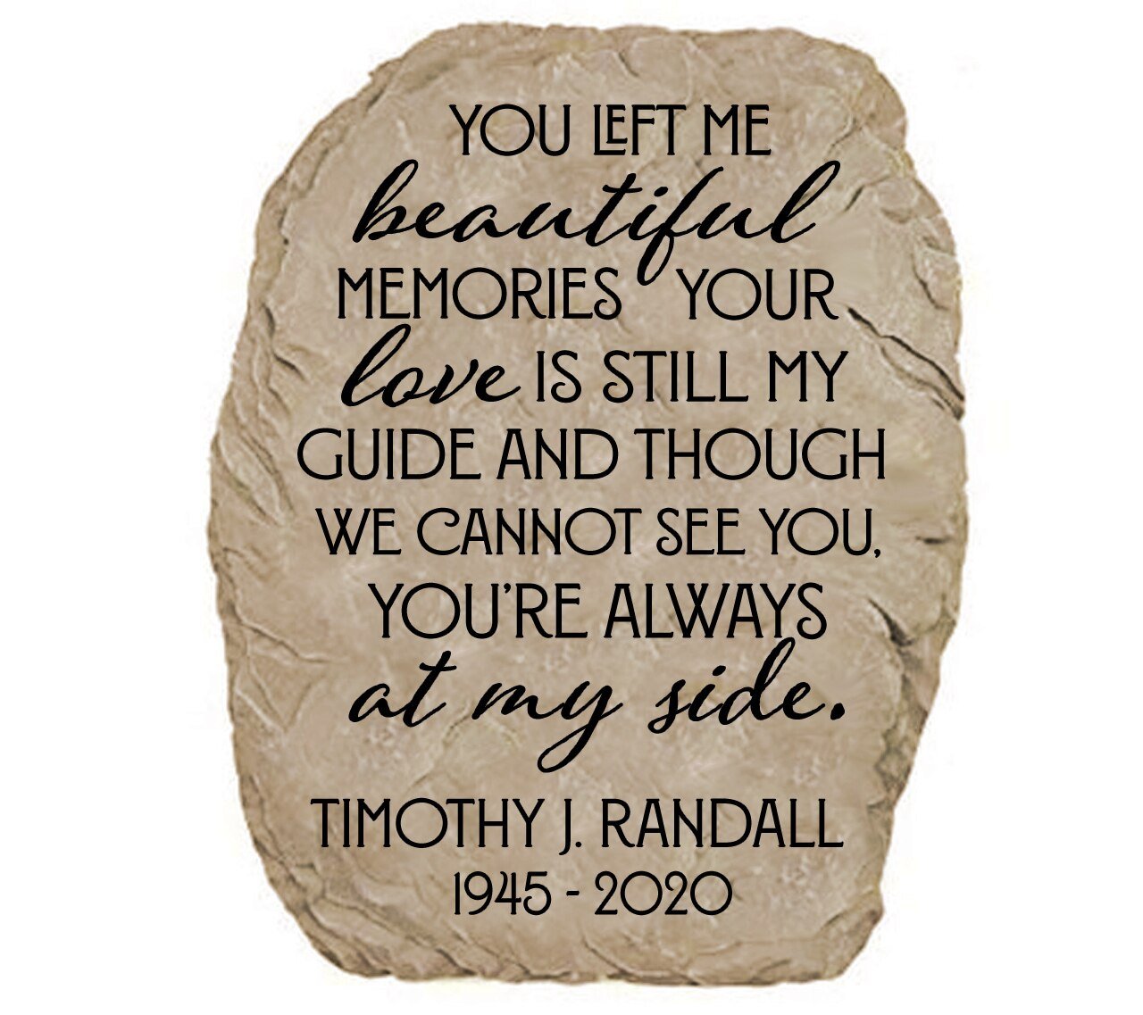 Personalized Beautiful Memories Memorial Garden Stone - The Funeral Program Site