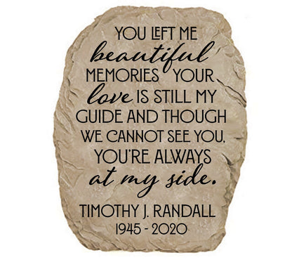 Personalized Beautiful Memories Memorial Garden Stone - The Funeral Program Site