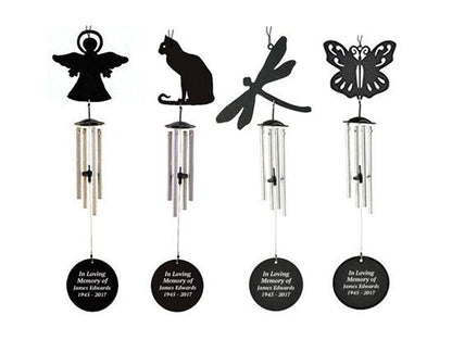 Personalized Cat Silhouette In Loving Memory Memorial Wind Chime - The Funeral Program Site