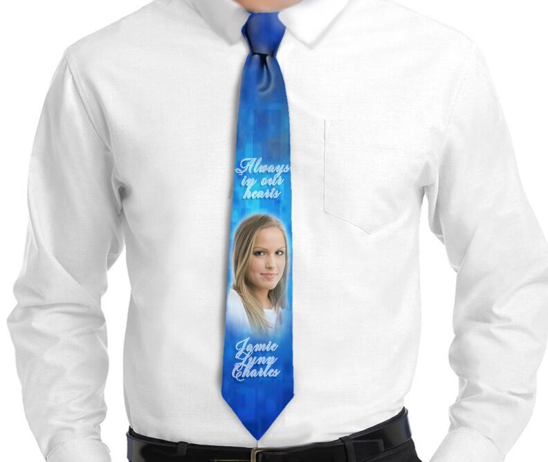 Personalized Checkered In Loving Memory Men's Neck Tie - The Funeral Program Site