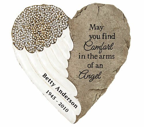 Personalized Comfort Heart Memorial Garden Stepping Stone - The Funeral Program Site