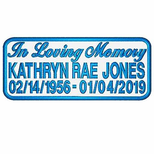 Personalized Embroidery 3 Lines In Loving Memory Patch - The Funeral Program Site