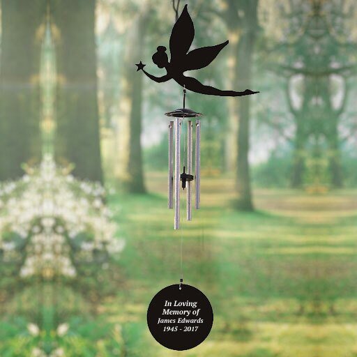 Personalized Fairy Silhouette In Loving Memory Memorial Wind Chime - The Funeral Program Site