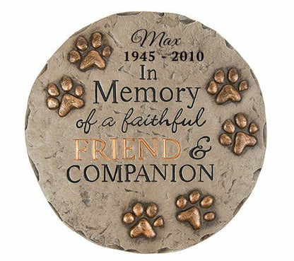 Personalized Faithful Friend Memorial Garden Stepping Stone - The Funeral Program Site