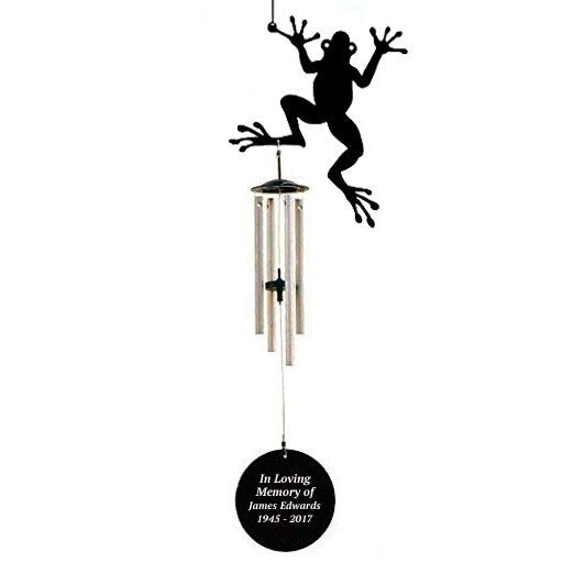 Personalized Frog Silhouette In Loving Memory Memorial Wind Chime - The Funeral Program Site