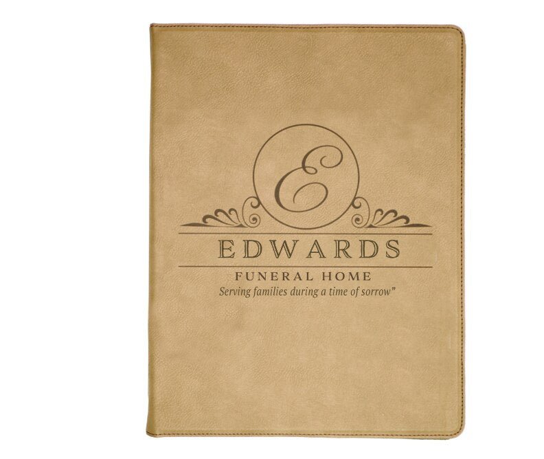 Personalized Funeral Home Leather Suede Portfolio With Notepad - The Funeral Program Site