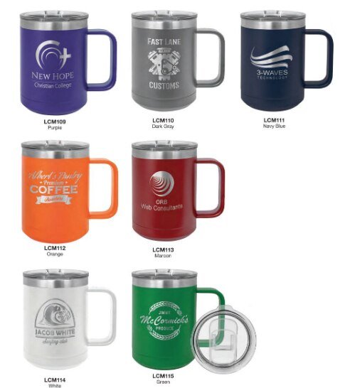 Personalized Funeral Home Stainless Steel Insulated Mug with Slider Lid - The Funeral Program Site