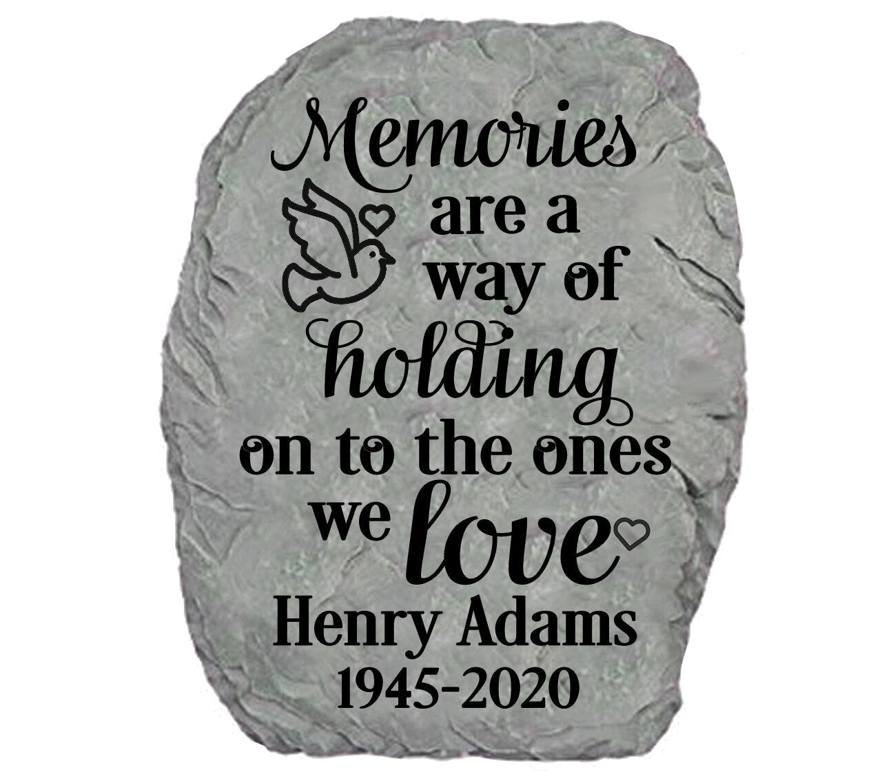 Personalized Holding Memories Memorial Garden Stone - The Funeral Program Site