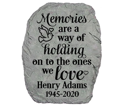 Personalized Holding Memories Memorial Garden Stone - The Funeral Program Site