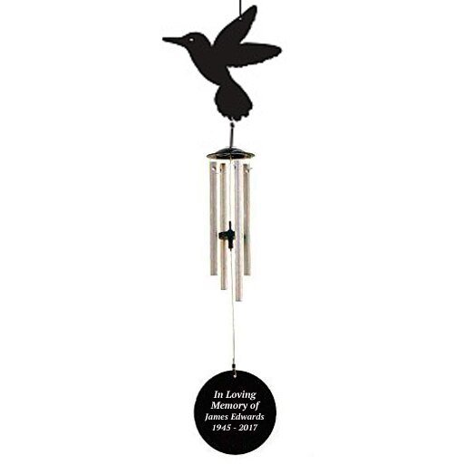 Personalized Hummingbird Silhouette In Loving Memory Memorial Wind Chime - The Funeral Program Site