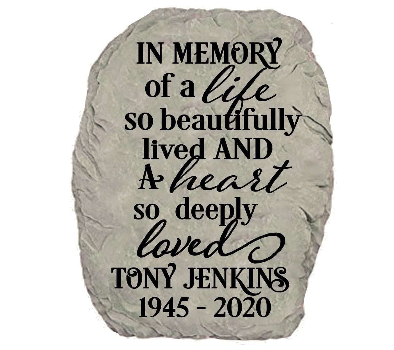 Personalized In Memory Memorial Garden Stone - The Funeral Program Site