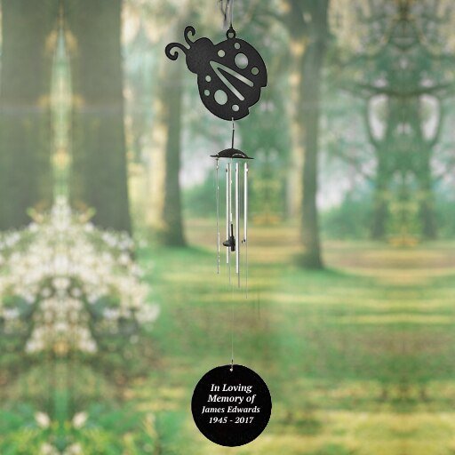 Personalized Lady Bug Silhouette In Loving Memory Memorial Wind Chime - The Funeral Program Site