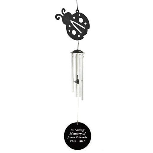 Personalized Lady Bug Silhouette In Loving Memory Memorial Wind Chime - The Funeral Program Site