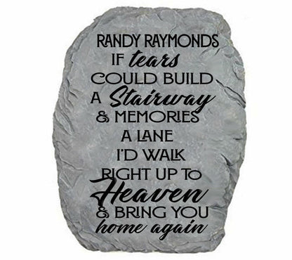 Personalized Tears Could Build A Stairway Memorial Garden Stone - The Funeral Program Site