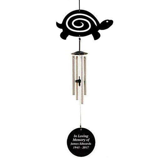 Personalized Turtle Silhouette In Loving Memory Memorial Wind Chime - The Funeral Program Site