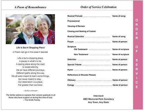 Petals 8 - Sided Funeral Graduated Program Template - The Funeral Program Site