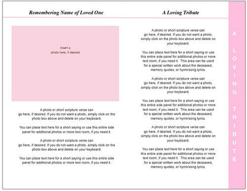 Petals 8 - Sided Funeral Graduated Program Template - The Funeral Program Site