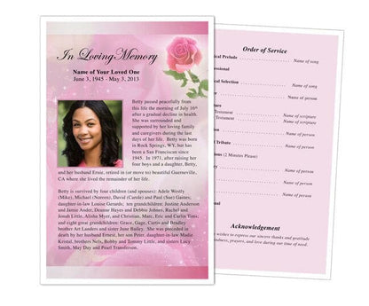 Petals Funeral Flyer Template - The Funeral Program Site