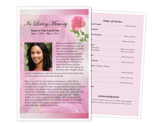 Petals Funeral Flyer Template - The Funeral Program Site