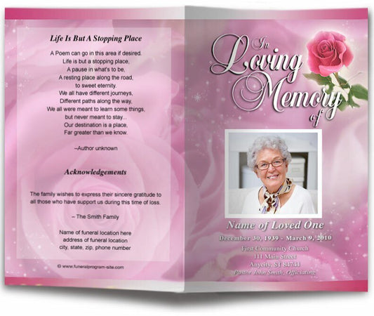 Petals Funeral Program Template - The Funeral Program Site