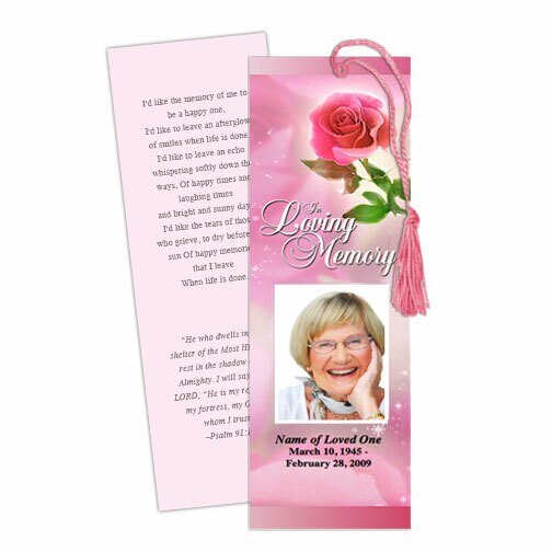 Petals Memorial Bookmark Template - The Funeral Program Site