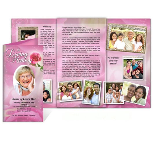 Petals TriFold Funeral Brochure Template - The Funeral Program Site