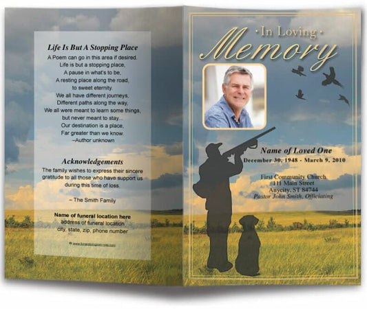 Pheasant Funeral Program Template - The Funeral Program Site