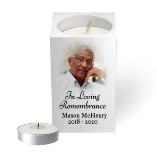 Photo Vignette Mini Memorial Tea Light Candle Holder - The Funeral Program Site