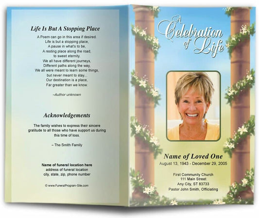 Pillars Funeral Program Template - The Funeral Program Site