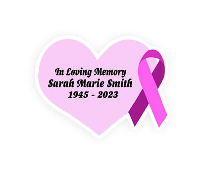 Pink Cancer Ribbon Heart Pin - Pack of 10 - The Funeral Program Site