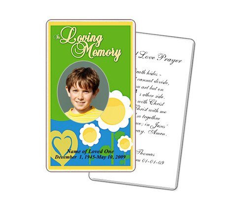 Playful Prayer Card Template - The Funeral Program Site