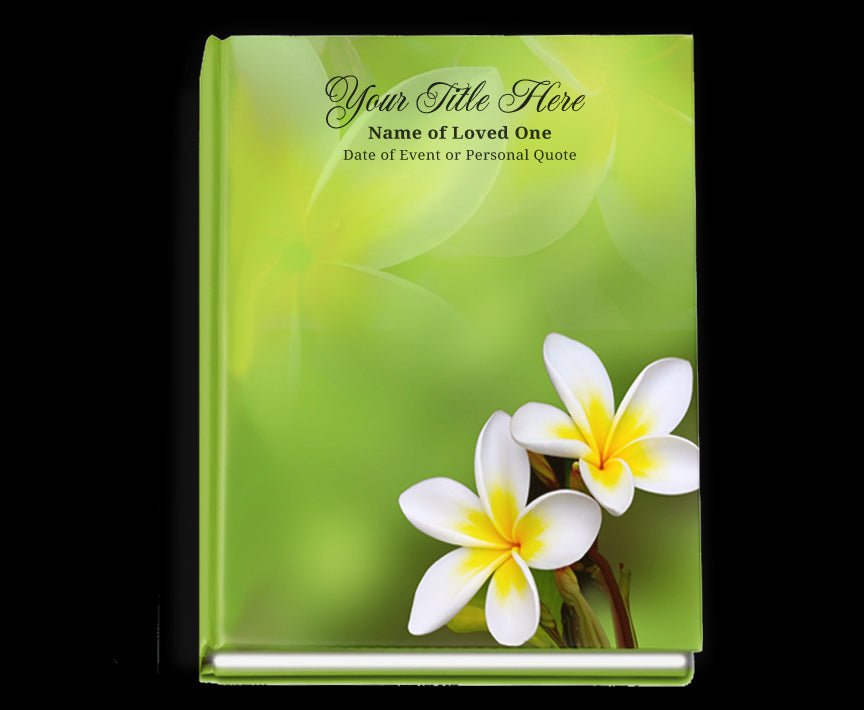 Plumeria Perfect Bind Memorial Funeral Guest Book - The Funeral Program Site