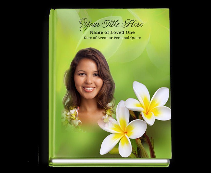 Plumeria Perfect Bind Memorial Funeral Guest Book - The Funeral Program Site