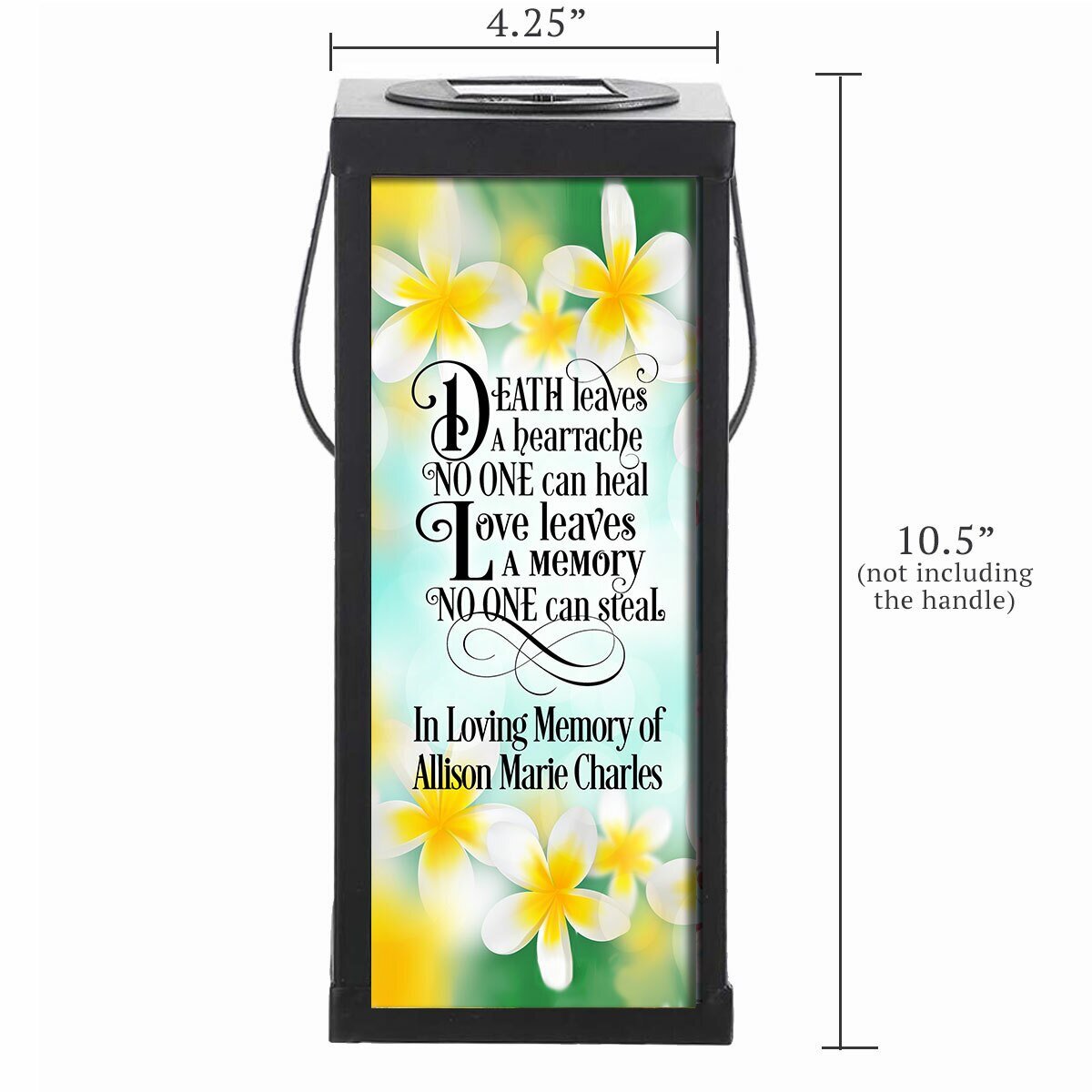 Plumeria Solar Powered Memorial Lantern - The Funeral Program Site