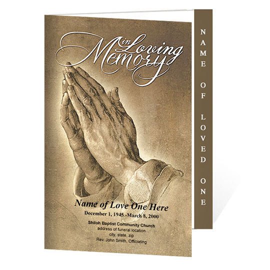 Prayer 4 - Sided Graduated Funeral Program Template - The Funeral Program Site