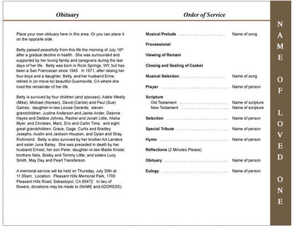 Prayer 4 - Sided Graduated Funeral Program Template - The Funeral Program Site